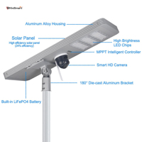 Projecteurs solaires étanches pour extérieur 1000W avec détecteur de mouvement, éclairage de sécurité LED avec caméra CCTV 2-en-1