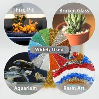 Vente en gros de gravier coloré en verre concassé pour le fond des aquariums, comptoirs en terrazzo de cuisine, décoration extérieure et intérieure, et cheminée