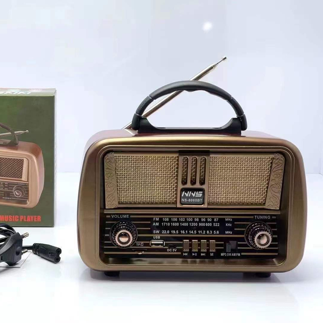 NS-8068BT Newest Retro Radio Vintage Fm Am Sw Multi-band Wooden Boxes Wireless Internet Radio Speaker With Bt and Usb Tf Slot