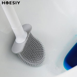 Ensemble de <span class=keywords><strong>brosse</strong></span> de <span class=keywords><strong>toilette</strong></span> murale en <span class=keywords><strong>silicone</strong></span> souple à tête plate avec fentes de ventilation et base TPRT - Product Image 3