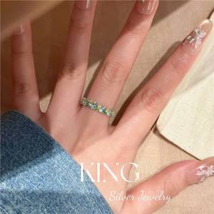 Anillo de Plata de Ley con Incrustaciones de Circonitas de la Serie Monet de King Silver Jewelry, Chapado en Oro, Regalo de Moda para Mujer - Product Image 2