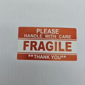 Autocollants d'avertissement d'étiquette en papier de couleur personnalisée fragile - Product Image 5
