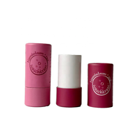 Tubes de baume à lèvres biodégradables de conception de marque emballage boîte en carton recyclable push up rouge à lèvres déodorant bâton Tube en papier Kraft