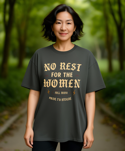 T-shirt No Rest For The Women pour femme, à manches courtes, style moto, coupe ample, 100% coton jersey, col rond - Product Image 2