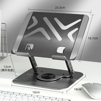 Support de bureau réglable pour ordinateur portable 15 pouces avec logo personnalisé, base rotative à 360° en acier métallique, support de tablette pour bureau