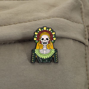 Giorno dello scheletro morto spilla con spilla in smalto Catrina Festival messicano distintivo accessori per gioielli regalo per amici all'ingrosso - Product Image 3