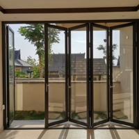 Portes pliantes en aluminium à rupture de pont thermique de haute qualité AS2047, résistantes aux ouragans, avec double vitrage trempé, porte extérieure pliante