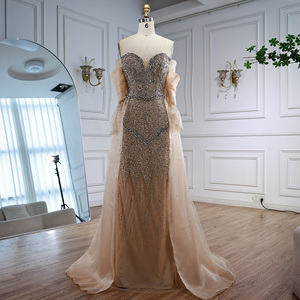 Serena Hill LA72879 abiti da sera a sirena con perline Nude con spalline overgonna abiti da festa formali 2025 da donna - Product Image 2