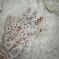 Kain Lace Chantilly Putih Afrika Berkualitas Tinggi dengan Payet dan Manik-Manik, Gaya Baru Bordir Mewah, Lace Pengantin Prancis Berhias Manik-Manik