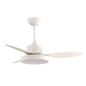 Contemporary Minimalist Style Multicolor Optional Wall Control 3 ABS Blades <b>LED</b> AC Motor 6-Speed Dimmable <b>Ceiling</b> <b>Fan</b> Light - Product Image 1