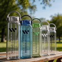 Nouvelle Bouteille d'Eau Minimaliste 2026 Personnalisable en Matériau Sans BPA, Réutilisable, Anti-Fuite, pour Boire Directement, Idéale pour les Voyages en Plein Air et le Camping