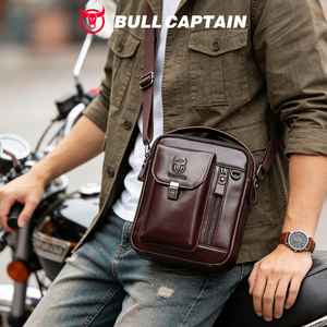 Sac à bandoulière pour homme en cuir véritable BULL CAPTAIN, sac messager, sac de travail durable, toutes saisons - Product Image 3