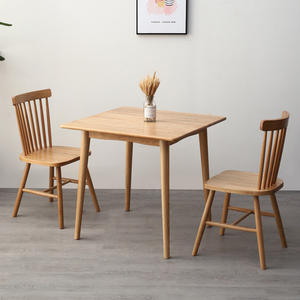 منتصف القرن الحديثة مربع بلوط طبيعي الصلبة خشبية الفضاء توفير طاولة القهوة الطعام المطبخ الجدول - Product Image 4