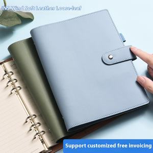 A5ที่ตัดตอนมาบันทึกกริดเปล่าสมุดโน้ตแบบเกลียวหลวมหนังนิ่มเรียบง่ายสำหรับนักเรียนหรือธุรกิจ - Product Image 3