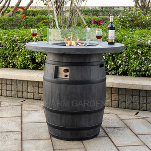 Luxury Outdoor Dining Table with <strong>Fire</strong> Pit Elegant Bar <strong>Barrel</strong> Design for Outdoor Entertaining - Product Image 3