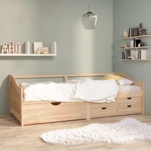 Letto Singolo in Legno Massello di Pino con Cassetto, Nuovo Modello Economico per Camera <span class=keywords><strong>da</strong></span> Letto - Product Image 1
