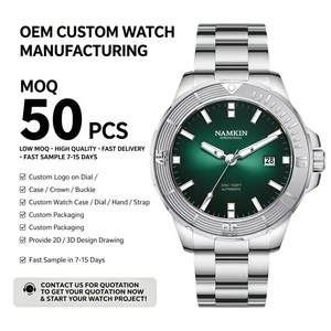 Reloj de buceo con bisel giratorio luminoso, procesamiento personalizado OEM, relojes mecánicos automáticos para hombre, MOQ bajo. - Product Image 1