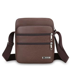 Mala de Laptop <span class=keywords><strong>Vintage</strong></span> Nova para Homens em Couro PU Fashionável Portátil Impermeável Bolsa Transversal com Fecho de Zíper para Negócios - Product Image 1