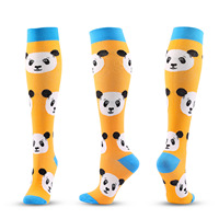 Chaussettes en coton écologiques pour femmes, motif hibou tricoté, jacquard personnalisé, respirantes, antibactériennes, montantes, avec motif oiseaux sauvages amusants sur le bord et le dessous