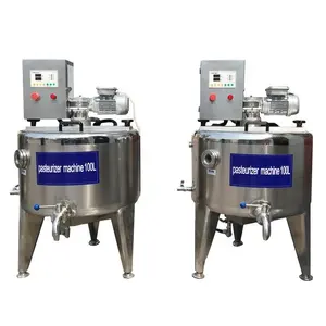 Industrial Price Batch 200L 300L 500L 20 100 1000 Liter Small Scale Milk Pasteurizer Milk Pasteurization Machine For Plant