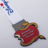 Médaille en alliage de zinc avec logo personnalisé OEM/ODM, émail souple et ruban, pour événements de course caritative, de sport scolaire et communautaire, fournisseur en gros