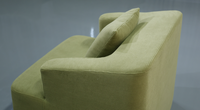 Fauteuil d'appoint moderne vert compressé sous vide en mousse, meuble de salon en gros