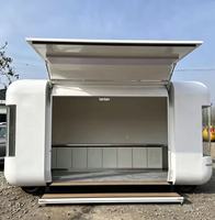 Kiosque alimentaire commercial de rue, remorque alimentaire européenne à double usage (à pousser à la main et remorquable) avec fenêtre rabattable, pour boulangerie et desserts