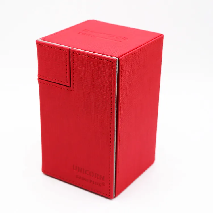 100+ Unicorn RED Twin Flip N Tray Premium leather PU Game Deck Box