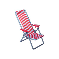Miniature pour maison de poupée, ensemble de chaise pliante de plage en bord de mer avec petit tissu, jouet DIY BJD