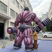 Gym en plein air personnalisé publicité fitness homme musculaire gonflable avec des haltères