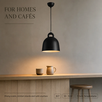 Lampe suspendue cloche nordique, plafonnier avec abat-jour en résine PU, E27, 3 températures de couleur pour salon, salle à manger, chambre à coucher, chevet, bureau