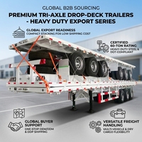 Semi-remorque plateau robuste 2, 3 ou 4 essieux, pour conteneurs 20FT, 40FT, 45FT, capacité de transport 30 à 80 tonnes