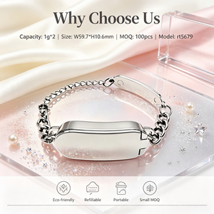 ISMAN 2g Étui vide pour baume à lèvres, rouge à lèvres et <span class=keywords><strong>blush</strong></span>, en argent massif, double compartiment, forme bracelet mignon, emballage maquillage, bracelet de poignet - Product Image 3