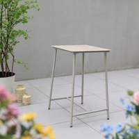 Table de bar de jardin moderne en aluminium OSMEN VODDEN avec plateau en verre pour jardin, terrasse et balcon