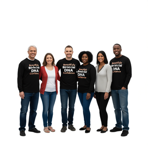 T-shirt a maniche lunghe unisex per adulti con scollo rotondo, motivo filo di DNA birazionale, regalo promozionale - Product Image 1