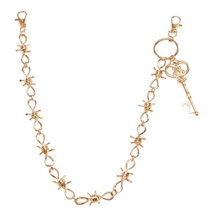 Cadena de cintura Yueli Golden Thorn con forma de llave, de aleación de zinc, estilo hip hop, para pantalones, unisex, accesorio de uso diario. - Product Image 5