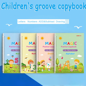 สมุดบันทึกแบบสันเกลียวพร้อมหมึกวิเศษลบได้ สำหรับเด็กก่อนวัยเรียน หน้าพิมพ์สำหรับฝึกเขียน ใช้ซ้ำได้ เป็นของขวัญสำหรับเด็ก - Product Image 1