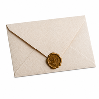 Enveloppe d'invitation de mariage vintage avec sceau de cire doré, impression personnalisée, porte-carte en papier, fournisseur de luxe en gros