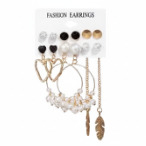 Elegante donna Trending orecchini a cerchio Clip-On gioielli di moda con conchiglia vendita calda all'ingrosso principalmente in lega e rame - Product Image 2