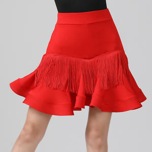 Robe de <span class=keywords><strong>danse</strong></span> latine rouge avec jupe à franges en forme d'arête de poisson, idéale pour la pratique et les spectacles, tenue de <span class=keywords><strong>danse</strong></span> à pampilles, jupe de <span class=keywords><strong>danse</strong></span> - Product Image 3