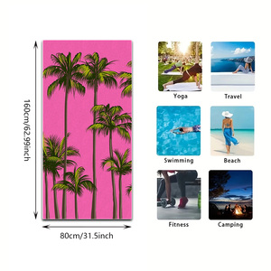 Serviette de <span class=keywords><strong>plage</strong></span> rose pâle à motif de palmiers, surdimensionnée, séchage rapide, légère, sans sable, pour voyage, piscine, camping - Product Image 5