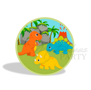 32mm Hochbelastbares Dinosaurier-Dschungel-Safari-Rundbogen-Set – Mietqualität Stoff-Kreis-Hintergrund mit 3 passenden Zylinderbezügen - Product Image 2