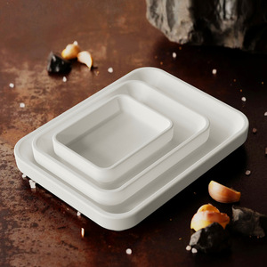 Plato Rectangular para Carne, de Porcelana Blanca, Apto para Lavavajillas, para Fiestas - Product Image 3