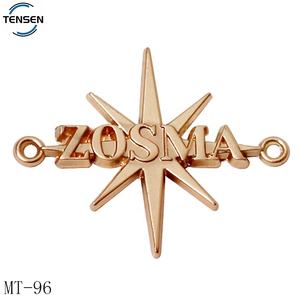 Diseño de moda Etiquetas de costura de prendas de vestir Latón antiguo Letra en relieve Metal Abaya Etiqueta de 2 agujeros para traje de baño - Product Image 5