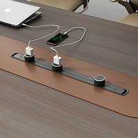 Table de collaboration stratégique commerciale avec station de charge et gaine de câbles, de qualité professionnelle, pour salle de conférence et centre d'affaires