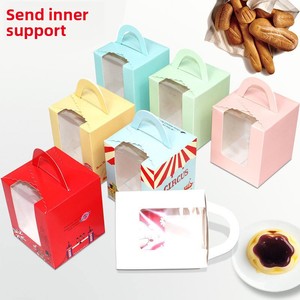 Boîte à cupcakes carrée en <span class=keywords><strong>carton</strong></span>, individuelle et portable, avec fenêtre, impression offset, pour mousse, gâteau aux miettes, pudding et pâtisseries - Product Image 2