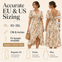 Robe florale personnalisée OEM Maxi Wrap en viscose AQL 1.25 MOQ 50 Tailles EU US Livraison 3-7 jours Échantillon Support du pack technique Impression numérique éco-responsable