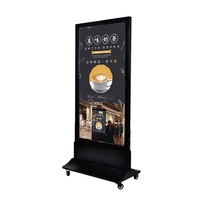 Boîtes lumineuses publicitaires intérieures de 55 pouces, écran LED intérieur, panneau lumineux sur pied pour vitrine de magasin