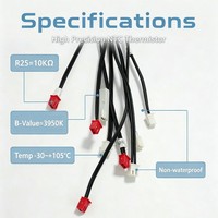 Sonde de température NTC 3950k haute fiabilité 5K/10K/15K/20K/25K/30K/50K -30~105°C ℃   Sonde de température pour climatiseur