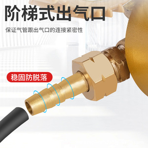 Régulateur de pression d'oxygène industriel tout cuivre YQY 03, sortie 0-25 bars, débit nominal 2,5 bars, 1,5 pour utilisation avec vanne à gaz - Product Image 1